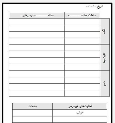 جدول برنامه ریزی